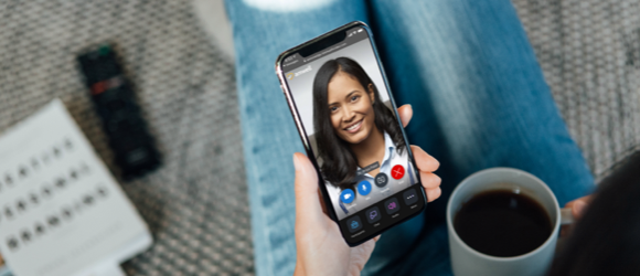 A patient doing a scheduled visits on mobile